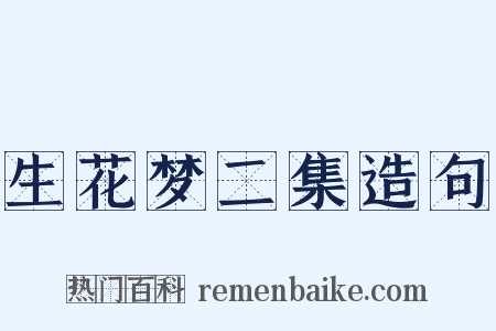 生花梦二集造句是什么意思的图片